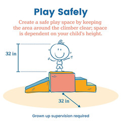 Softzone Junior Little Me Climb and Slide, Beginner Climber, Earthtone, 2-Piece