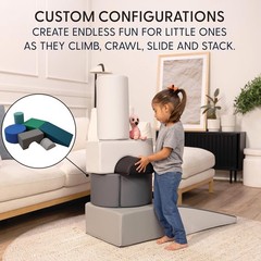 Navy Powder Blue SoftScape Playtime & Climb Set – Indoor Gross Motor Skills Fun