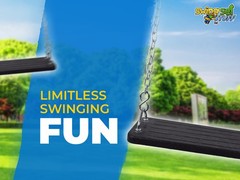 SWING SET STUFF INC. SMALL MEGA FLAT SEAT 5.5 FT UNCOATED CHAIN (BLACK) 0313