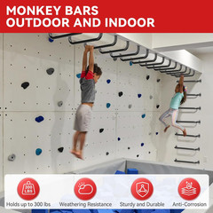 17.3 Inch Safety Playground Handles Metal Indoor Outdoor Climbing Monkey Bars Sw