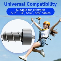 2Pcs PE Stopper for Heavy Duty Stainless Steel Zip Line Spring Brake – Durabl…