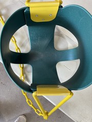 KIDS TODDLERS SWING Outdoor High Back Plastic Coated Chains Green seat