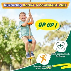 Tree Swing for Kids 330LB Capacity, Climbing Rope with Platforms and Green