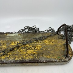 vtg metal flat swing seat w original chains 60” Long Chain industrial decor