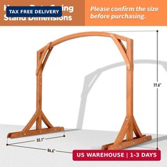 SUNCREAT Heavy Duty Wooden Swing Frame, Stable Frame Porch Swing Bench Stand for