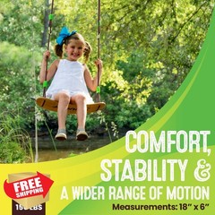 Swurfer Maple Wood Tree Swing Heavy Duty Rope