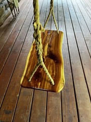 Unique Red Cedar Live Edge Wood Tree Swing With Handspliced Rope