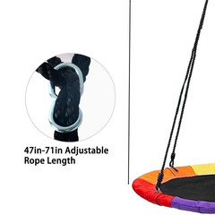 47 In. to 71 In. Adjustable 550 Lb. Capacity Saucer Swing Replacement Straps, Bl
