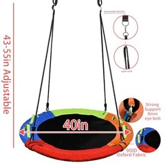 Tree Swing,Saucer Flying Swing 40 Inch for Kids,900D Oxford Waterproof, Rainbow