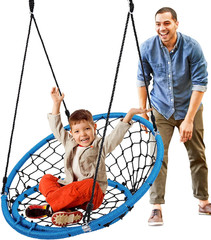Kids Hanging Circle Swing – 35.5″ Indoor/Outdoor Saucer for Trees & Sets