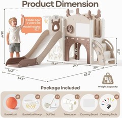 Toddler Slide Kids 11 in 1 Kids Slide Toddlers Baby 1-3 Years Old Indoor &