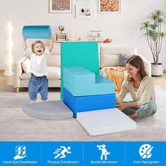 6-Piece Soft PU Leather Toddlers Climbing Toys for Baby – Kids Foam Climbing Blo