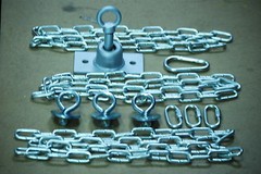 Swing set,tire swivel, Play set, tire kit, zinc plated eyebolts, 54” zp chain