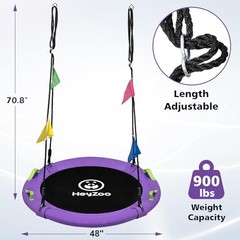 48 inch Tree Swing, Larger Saucer Flying Swing for Whole Family, 900lbs 48 Inch