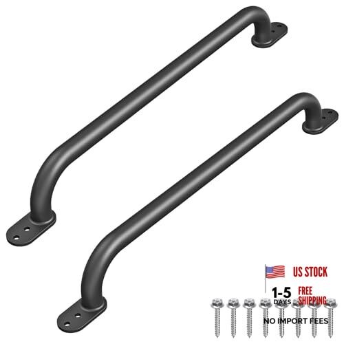 30 Inch Metal Safety Handles, Playground Ladder Handle, D: Black-30 Inch-2pcs