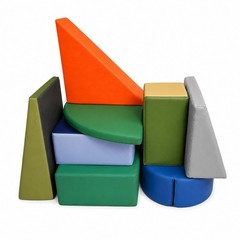 SoftZone 8 Piece Soft Play Climbing Blocks Set Toddler Kids Foam Play Shapes Ind