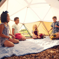 KIDS OUTDOOR CLIMBER DOME w/Inner Tent 5 Ft. X 10 Ft. Steel Green and Brown