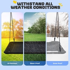 60″ Large Rectangle Platform Tree Swing for Kids & Adults, 700lb Capacity