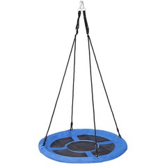 40 Inch Indoor Outdoor Tree Swing Set Adjustable Length Steel Frame, Blue