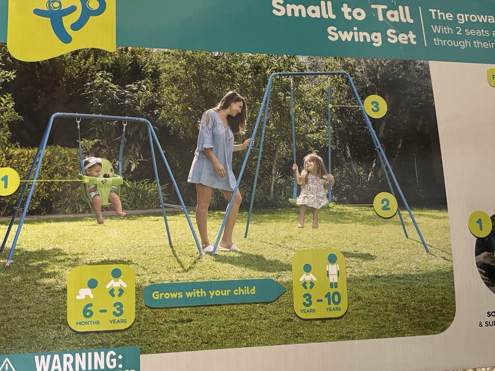 TP Small to Tall Swing Set Blue/Green 6 months to 3 Years