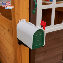 Castlewood Wooden Swing Set Playset with Clubhouse Mailbox Slide & Play Kitchen