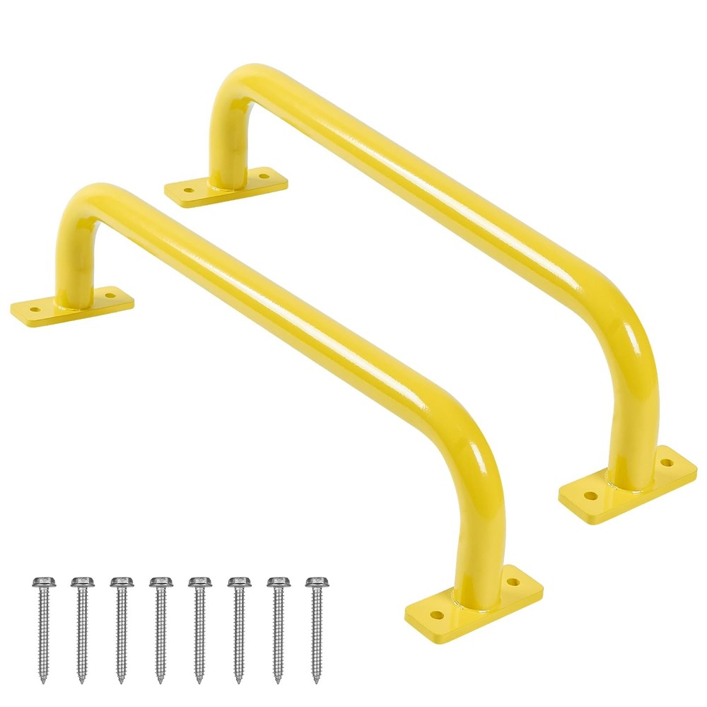 2 Pack 17 Inch Metal Outdoor Playground Handles, Yellow