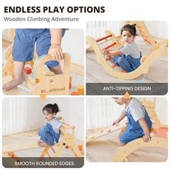 Pikler Triangle Set, Toddler Wooden Climbing Toys Essential Farm Charm Autumn