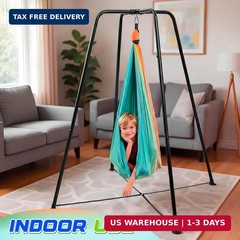 Sensory Swing Stand Frame with Pod Chair and Swing Set Kid Heavy Duty Metal Swin
