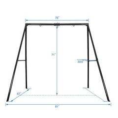 Trekassy 440lb Heavy Duty Metal A-Frame Kids Swing Set with Saucer Swing Outdoor