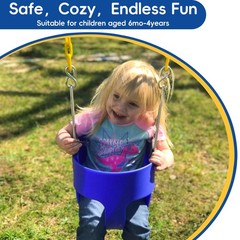 Toddler Swing – High Back Bucket Seat, Plastic-Coated Chains, Compatible with…
