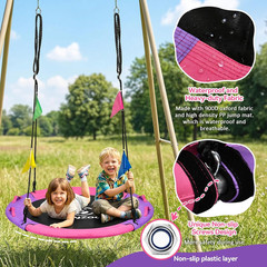 43 Inch Tree Swing, 900Lbs Weight Capacity Saucer Swing Sets for Kids & Adults,