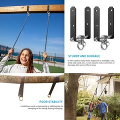 2 Heavy Duty Swing Hangers, Wooden 180° Swing Set Accessories Hammock 660LB C…