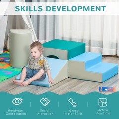 Qaba Climbing Toys for Toddlers and Children, Easy-to-Clean 4 Piece Soft & Safe