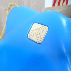 Vintage Step 2 Baby Toddler Blue Dolphin Outdoor Swing Made In USA