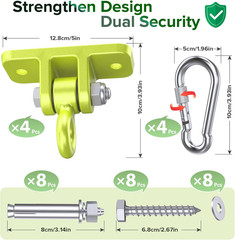 Heavy Duty Swing Hangers – 5000 Lbs Capacity, Swing Set Brackets Silent Rotation