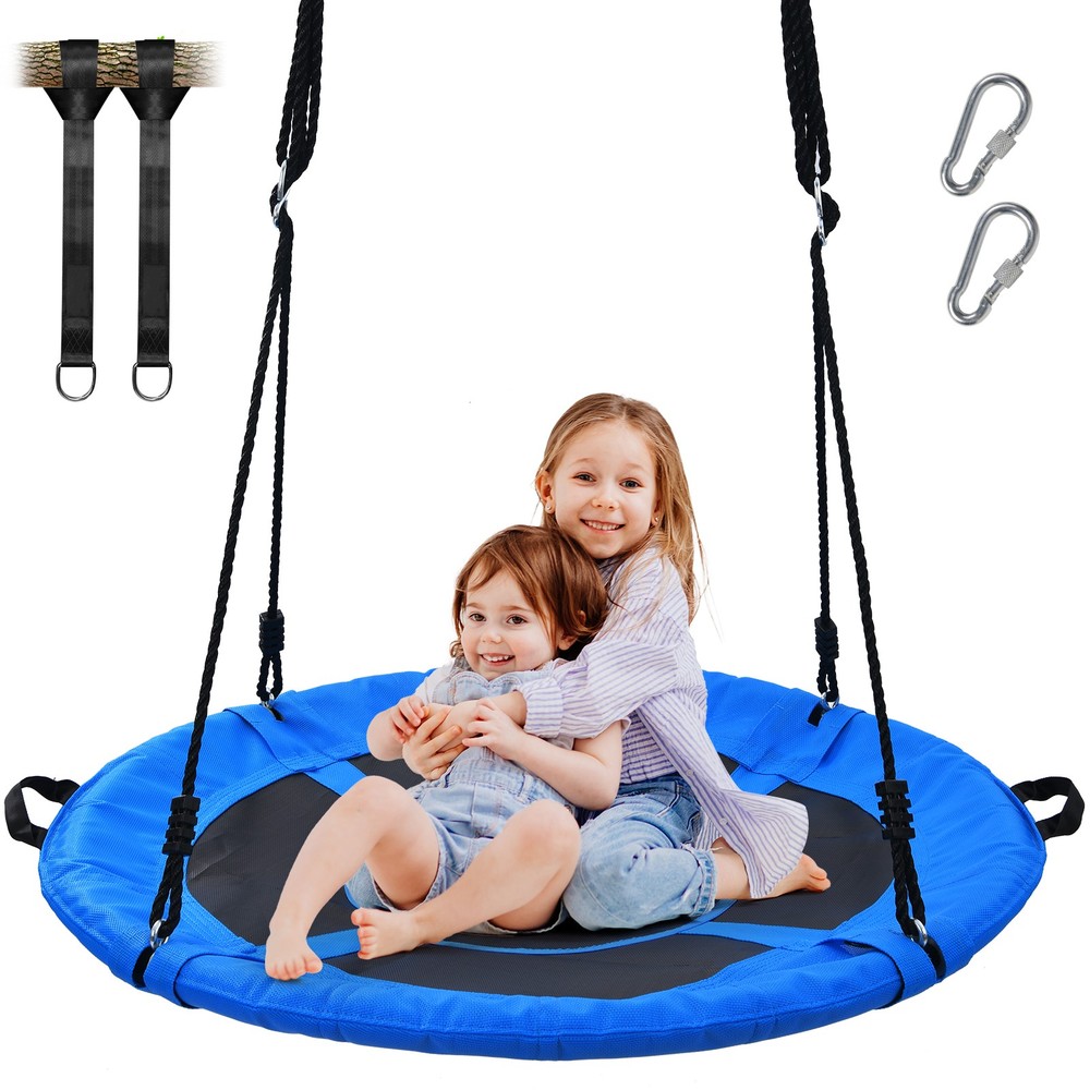 700lbs 40″ Saucer Tree Swing for Kids Adults Round Mat Swing with Hanging Straps