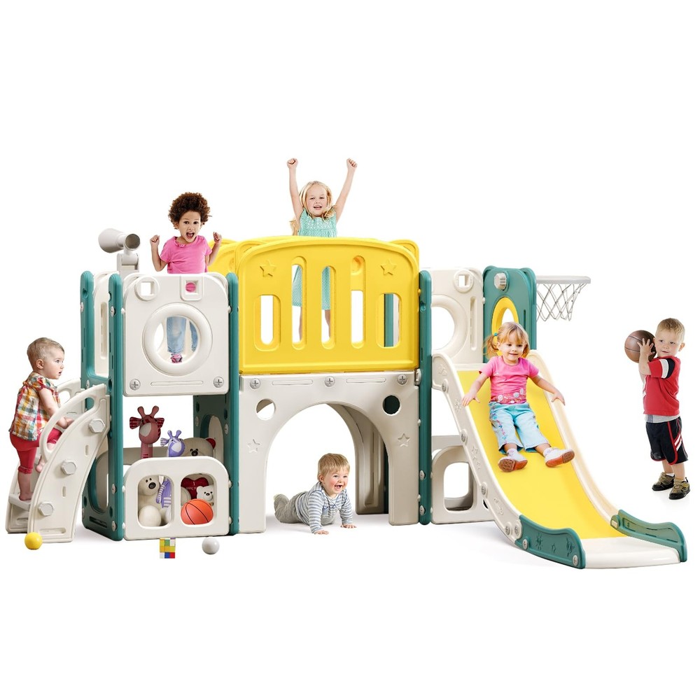 8 in 1 Toddler Slide Set, Kids Slide for Toddlers, Toddler Climber Slide Play…