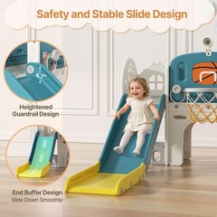 9 in 1 Toddler Slide, Kid Slide for Toddlers Age 1-3 with Ring Toss, Basketba…