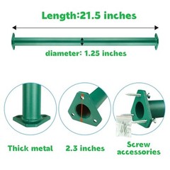 15 Set Metal Monkey Bars Ladder Rungs Set for Backyards 21.5 Inch Green