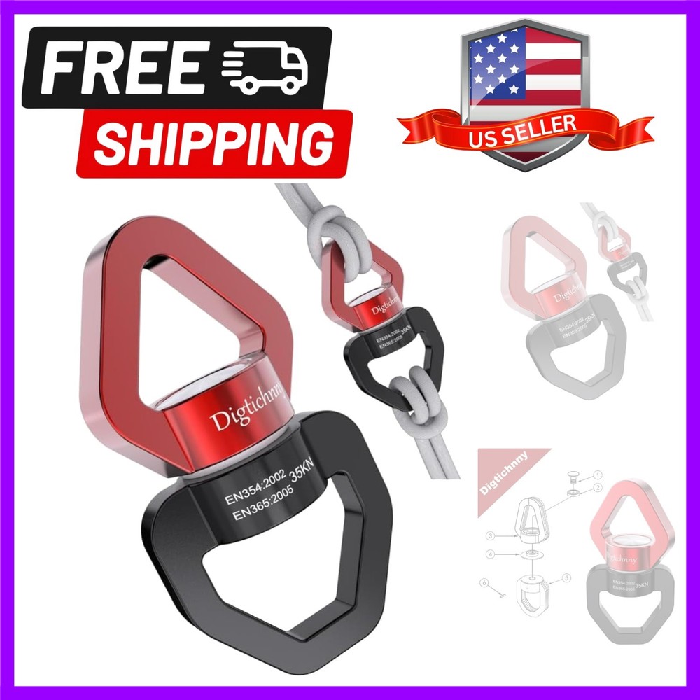 35KN Swing Swivel, Spinner for Indoor Outdoor Swings, Black Red | For hanging…