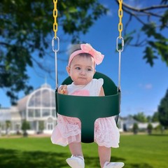 High Back Full Bucket Swing Seat Swing Set with 66 in Coated Chain,2PCS Snap …