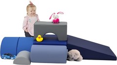 Navy Powder Blue SoftScape Playtime & Climb Set – Indoor Gross Motor Skills Fun