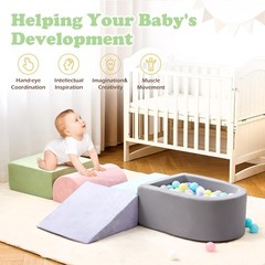 Climbing Toys for Toddlers , Foam Climbing Blocks with Ball Pit for Baby, 5-P…
