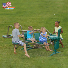 Kids’S Ace Flyer Metal Teeter Totter Green and Brown FREE SHIPPING USA