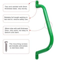 2 Set Metal Playground Safety Handle 17 inch, Outdoor Swing Set Safety Grab Bar