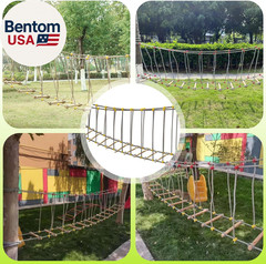 Outdoor Bridge Rope Ladder for Kids Rope Bridge Outdoor Obstacle Course Solid Wo