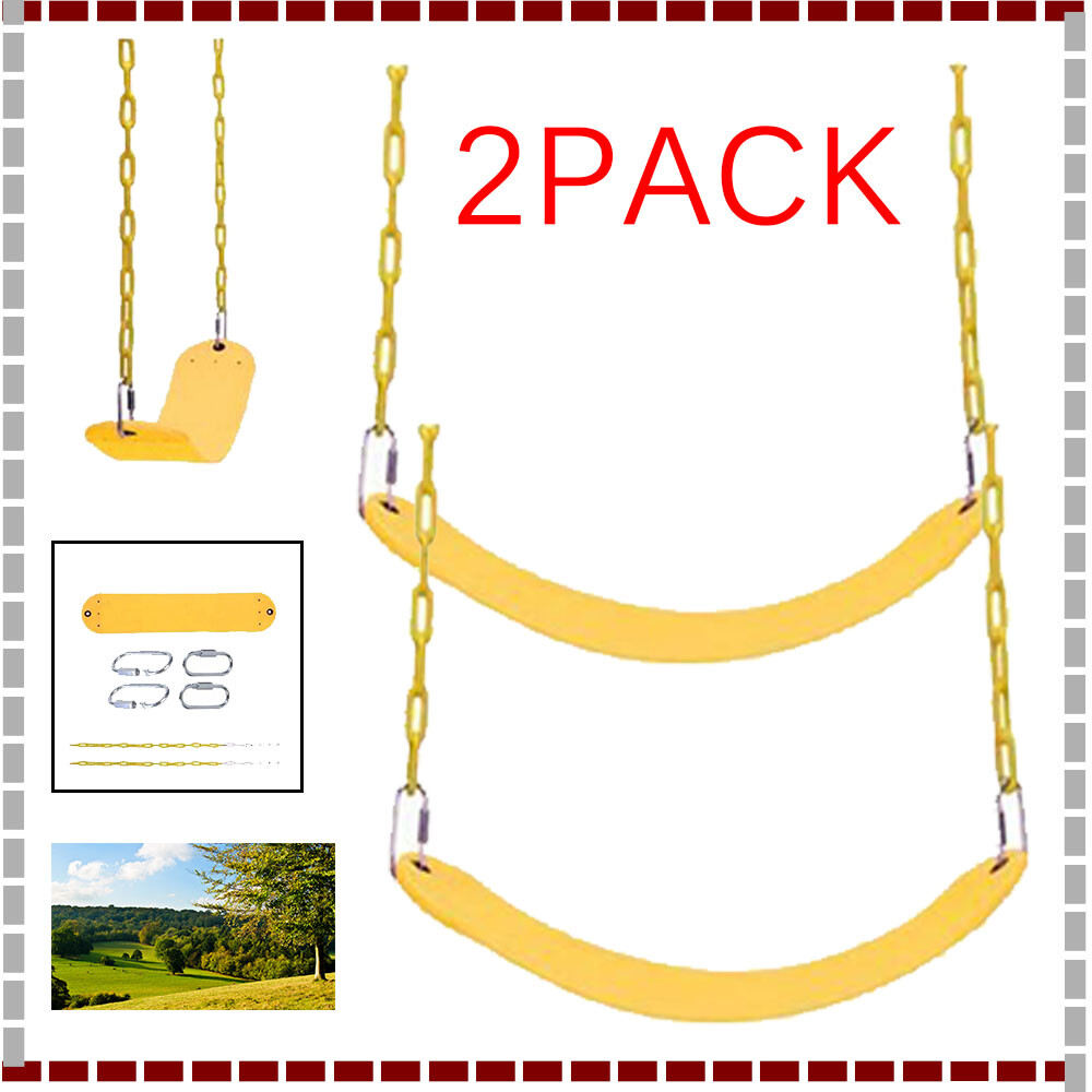 2x Swing Seat Heavy Duty Swing Set Accessories Swing Seat Kits with Coated Chain