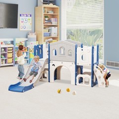Toddler Slide Set, 8 in 1 Kids Slide with Climber, Indoor Outdoor Slide for 1-3
