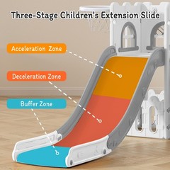 6 in 1 Toddler Slide,Baby Playset for Indoor Outdoor Playground with Basketba…