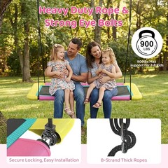 60” Rectangle Platform Tree Swing Kids & Adults Giant Flying Swing